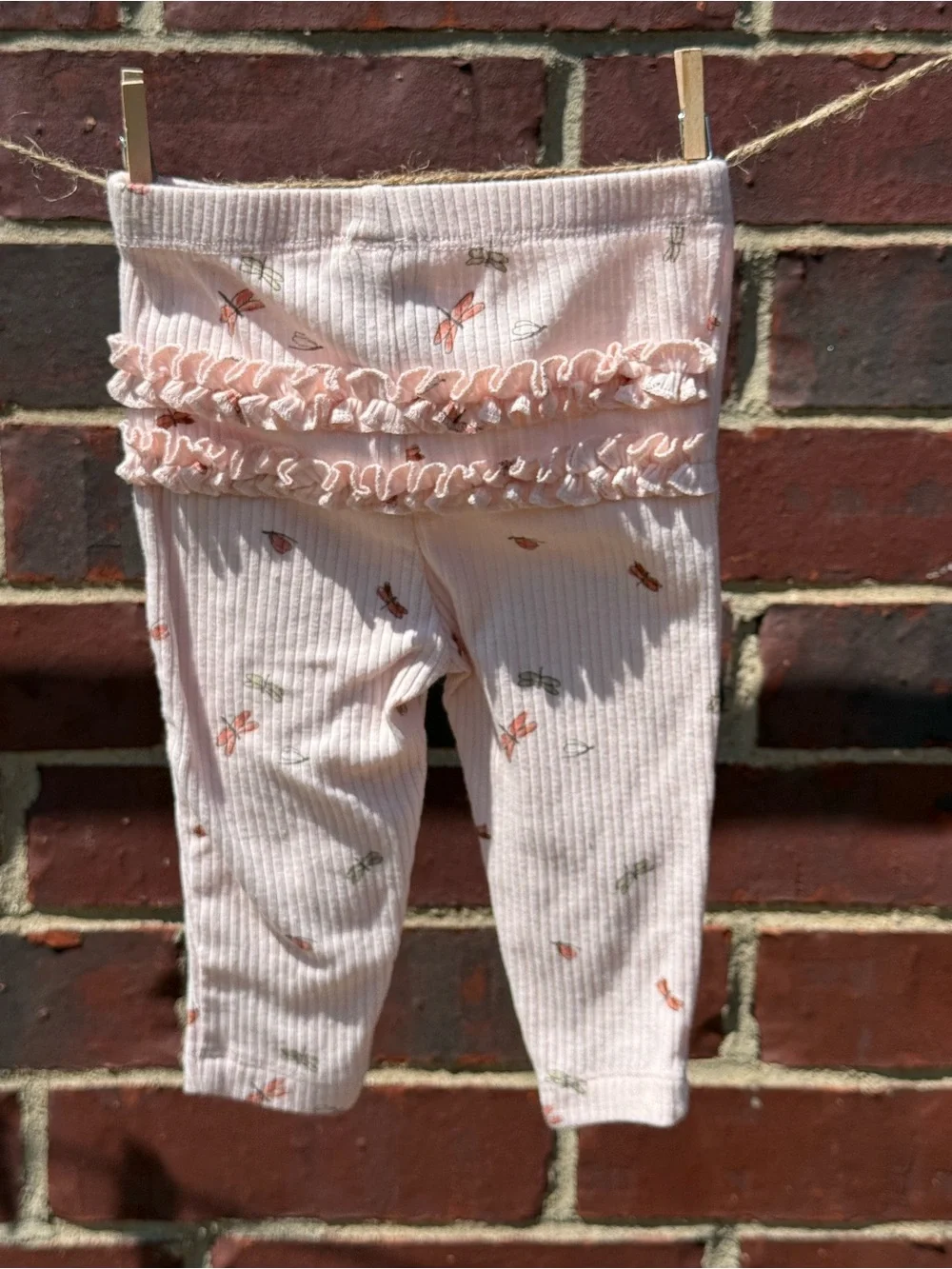 Carter's Light Pink Ribbed Dragonfly Print Baby Bodysuit